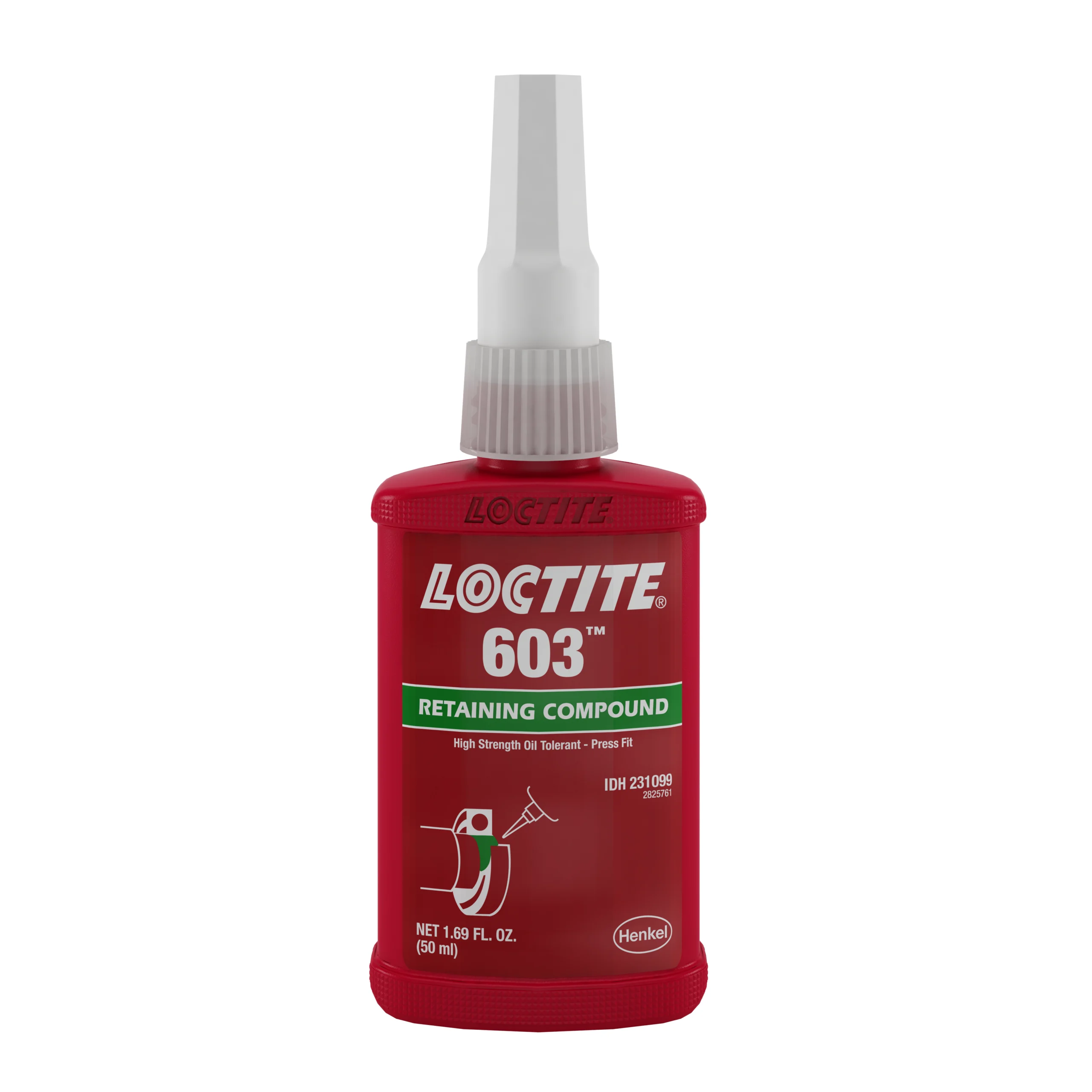 LOCTITE 603 – 50 ml (anaerobowy klej do mocowania metalowych części współosiowych, trudno demontowalny, zielony)