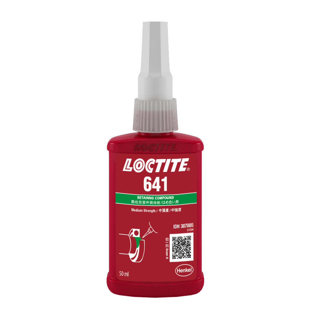 LOCTITE 641 – 50 ml (anaerobowy klej do mocowania części współosiowych, średnio demontowalny, żółty)